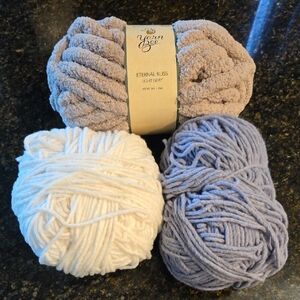 Yarn Bee Eternal Bliss Yarn Bundle - Light Gray, White, Light Blue